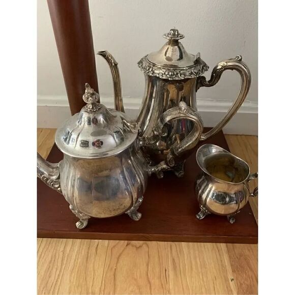 Gorham Other - Silver coffee and tea pots with creamer dish